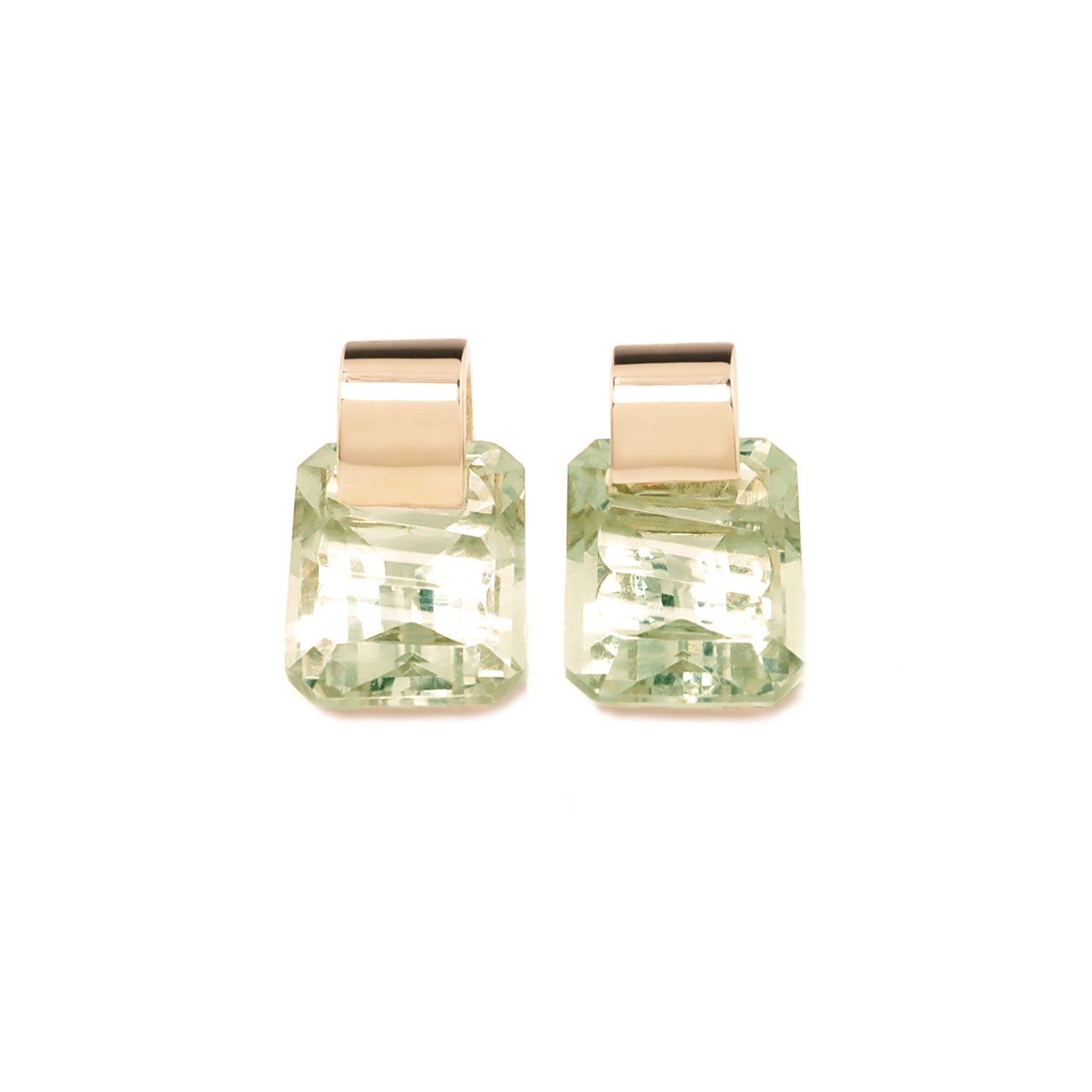 Ruffle / Pierced Earrings <br> Green amethyst
