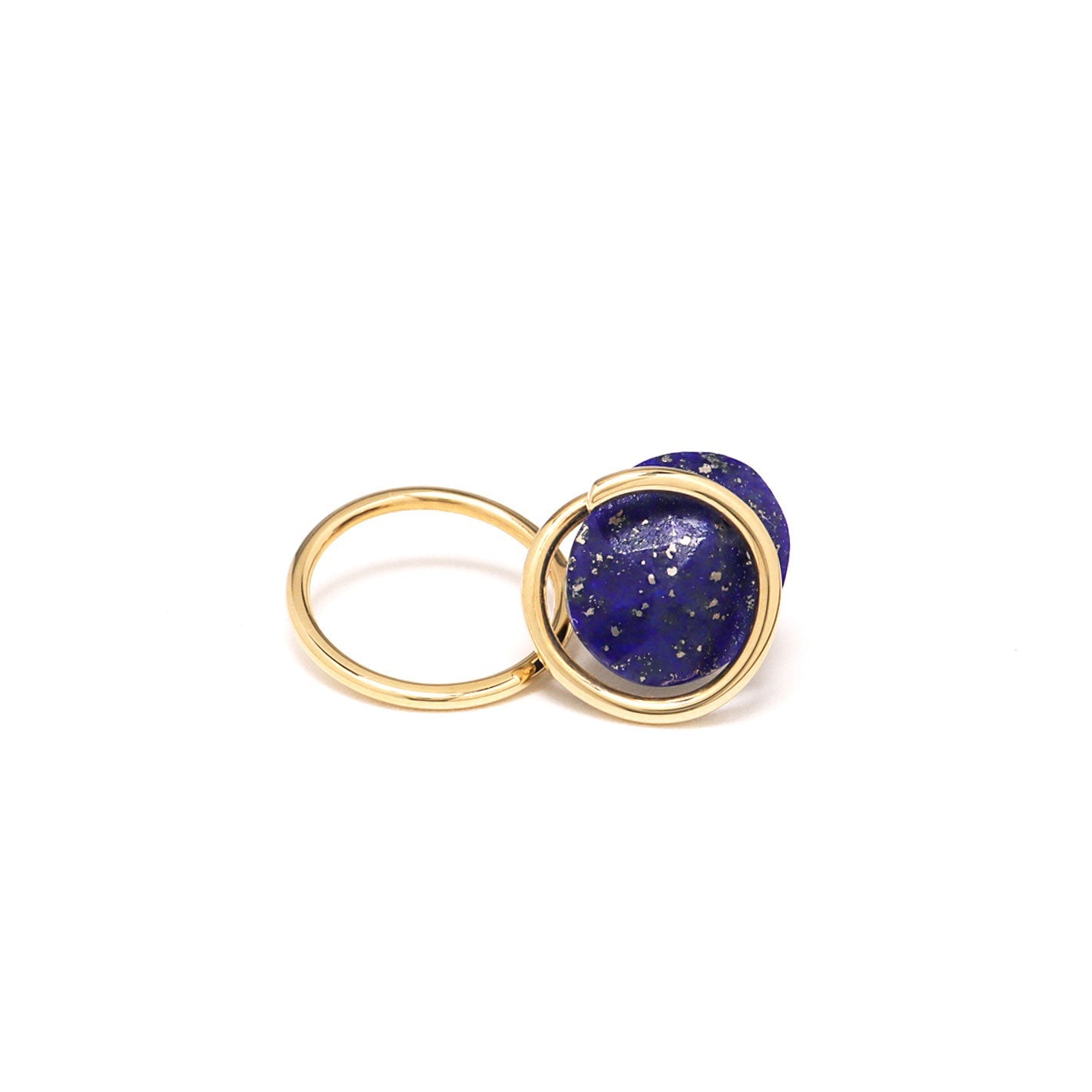 Circle / Pierced Earring (single) <br> Lapis lazuli