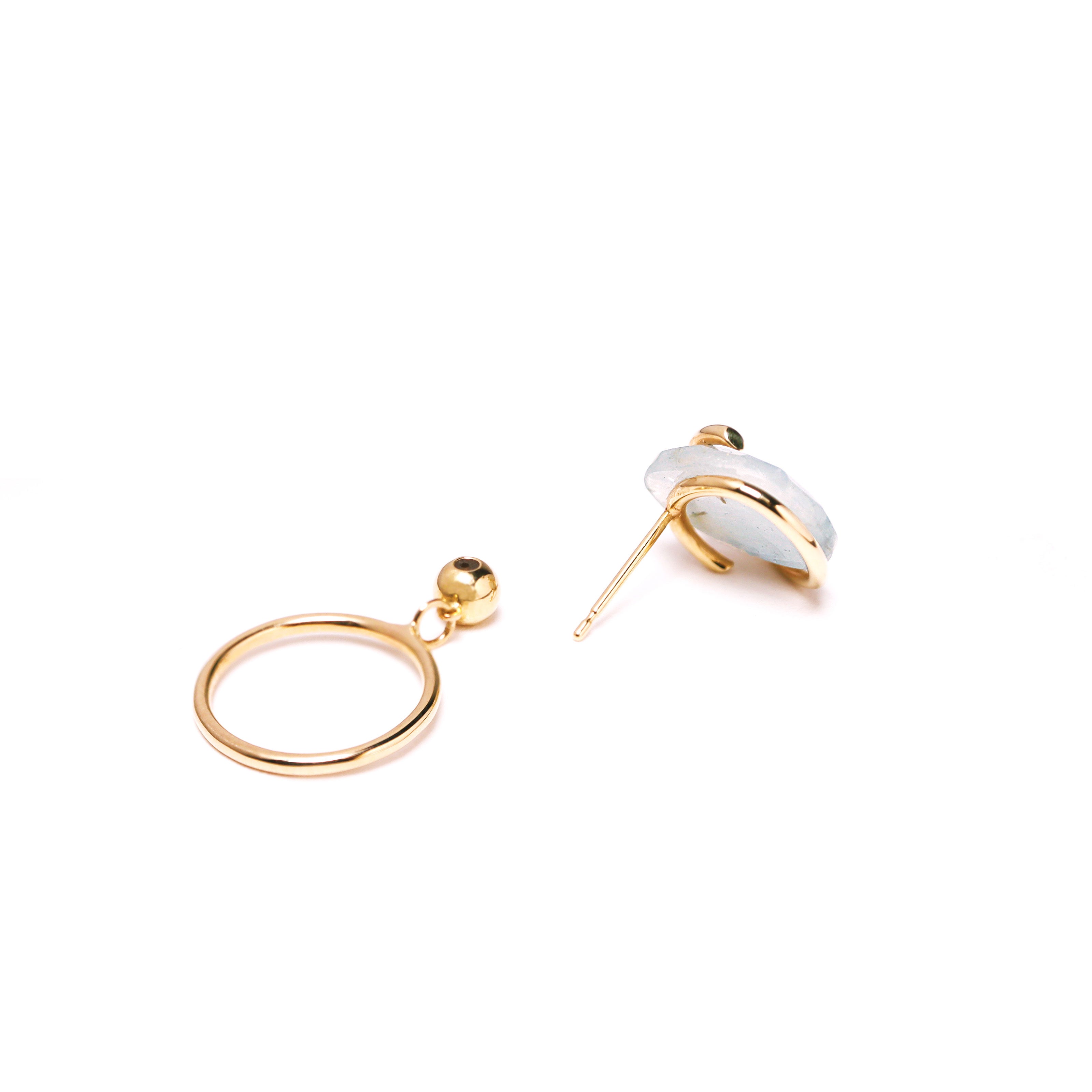 Circle / Pierced Earring <br> Sapphire (single)