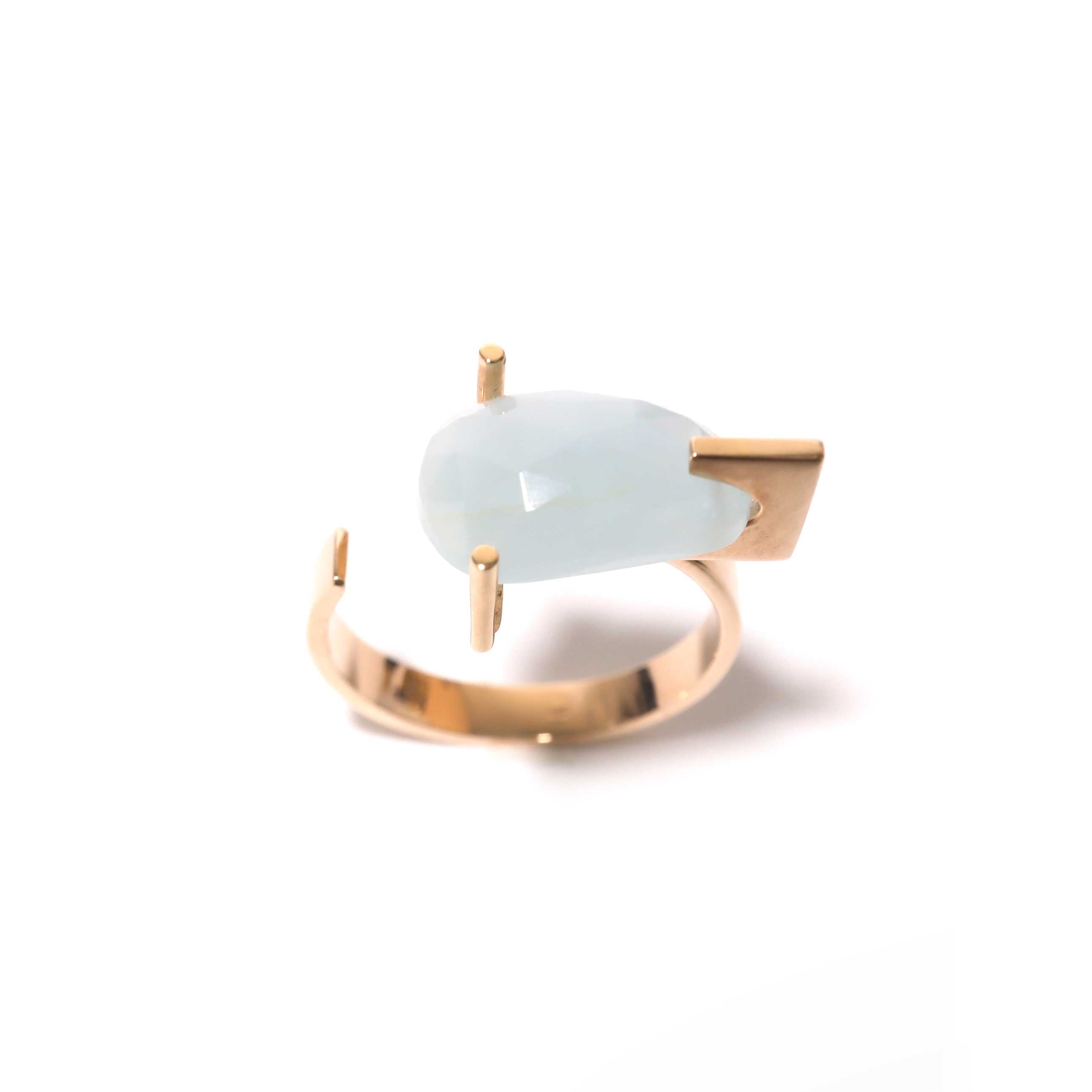 T Ring / Aquamarine