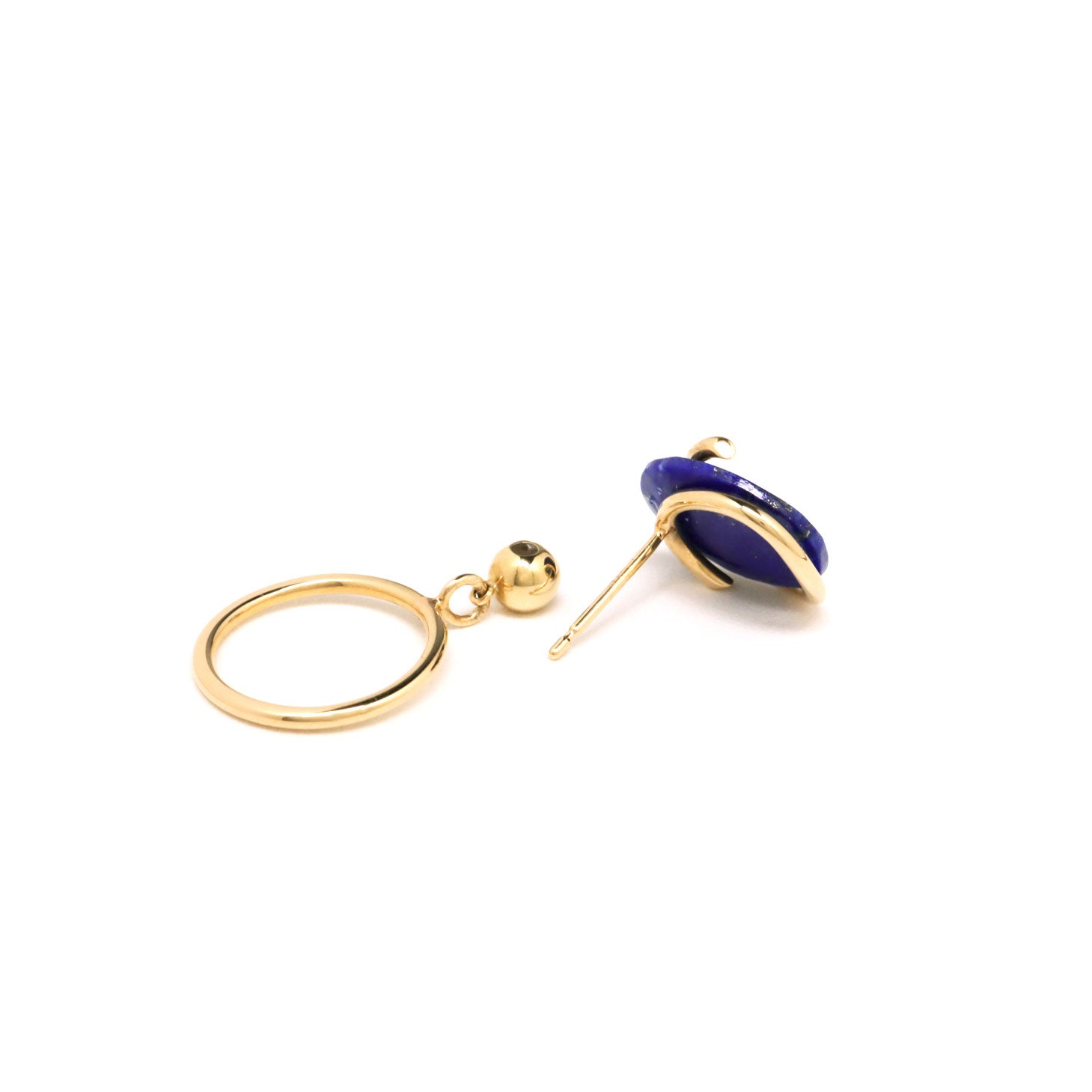 Circle / Pierced Earring (single) <br> Lapis lazuli