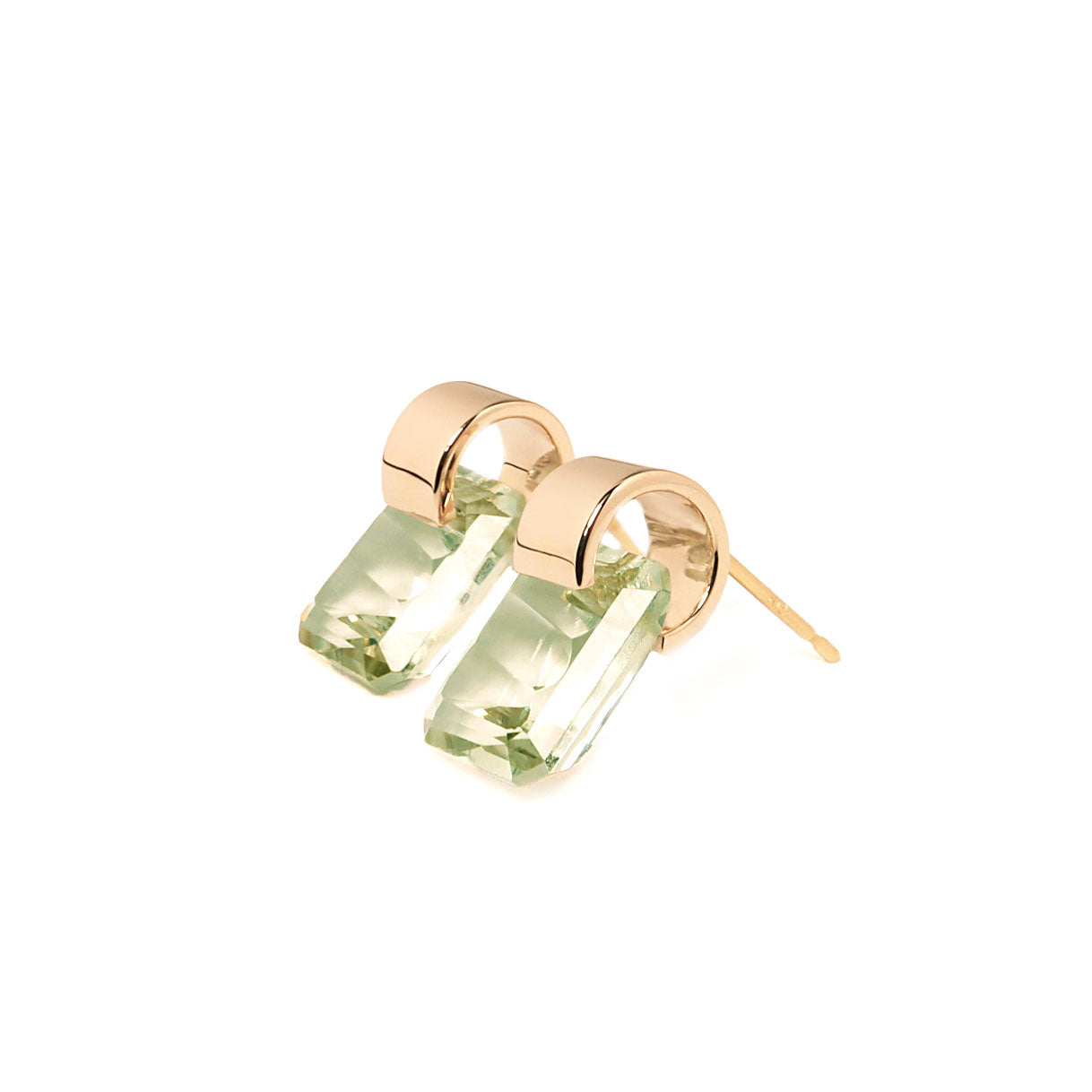 Ruffle / Pierced Earrings <br> Green amethyst