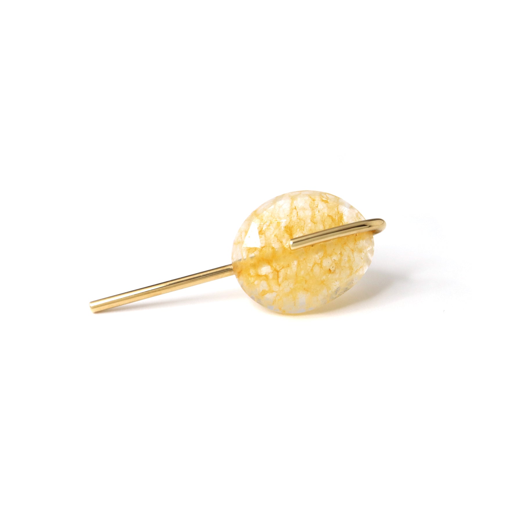Line / Pierced Earring (single)<br> Aventurine quartz