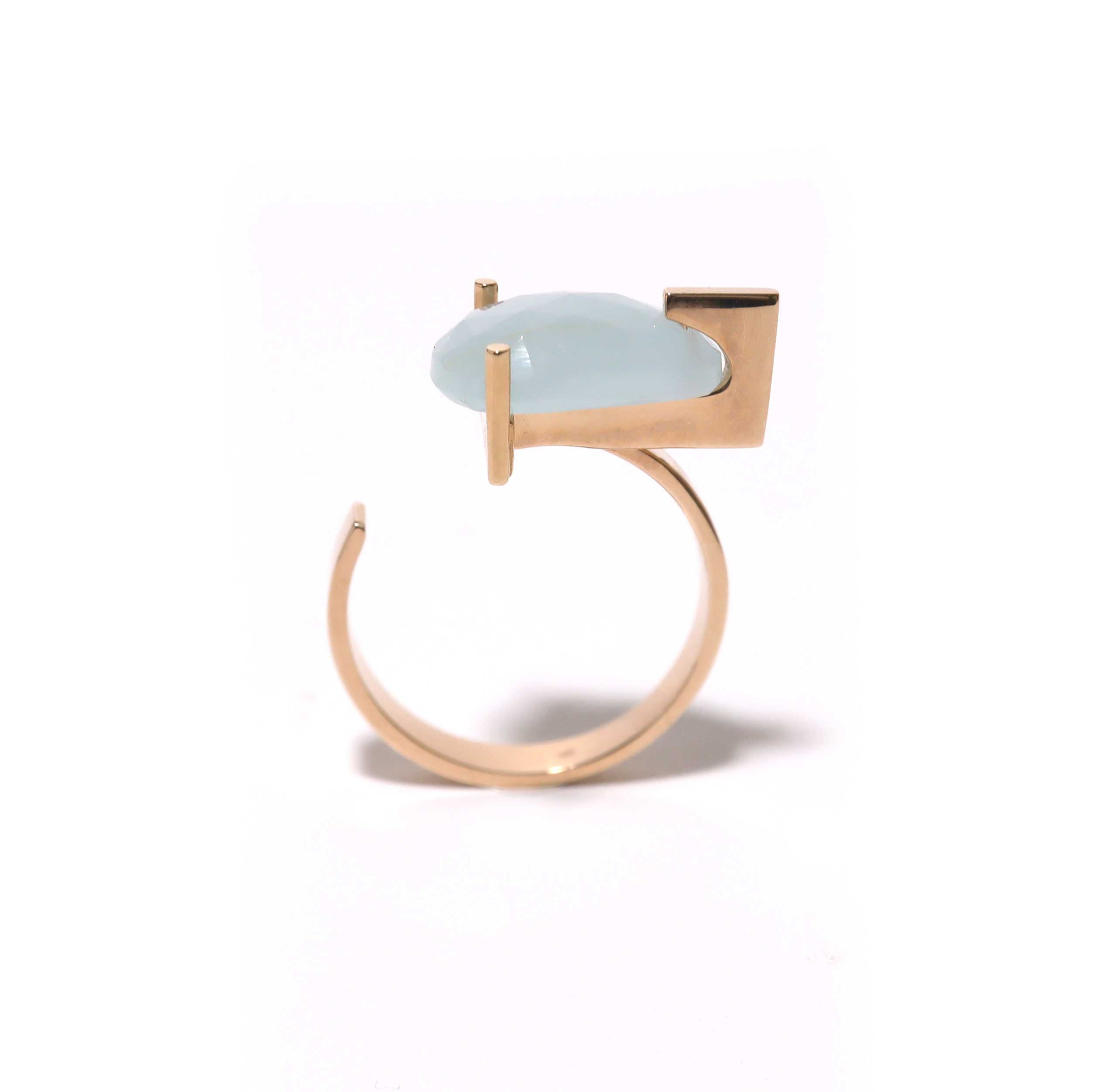 T Ring / Aquamarine