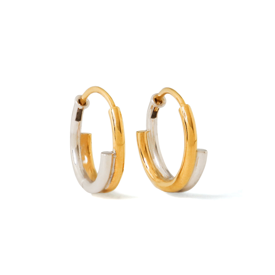 Prime / Hoop <br> Pierced Earrings <br> Silver × Gold