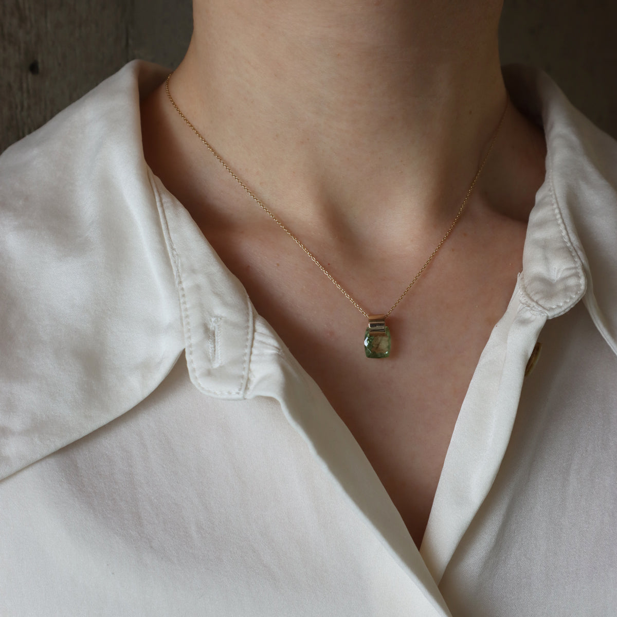 Ruffle / Necklace <br> Peridot rutile quartz