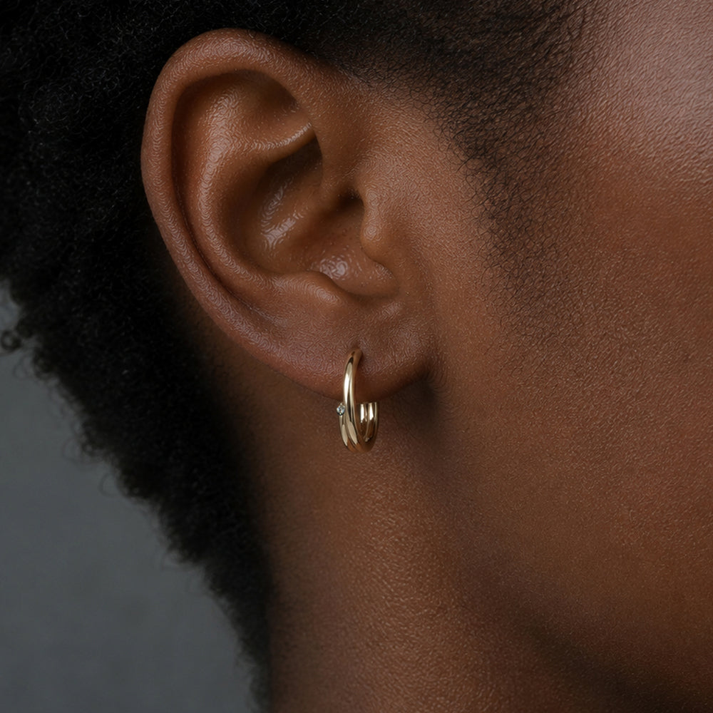Prime / Hoop <br> Pierced Earrings <br> Gold