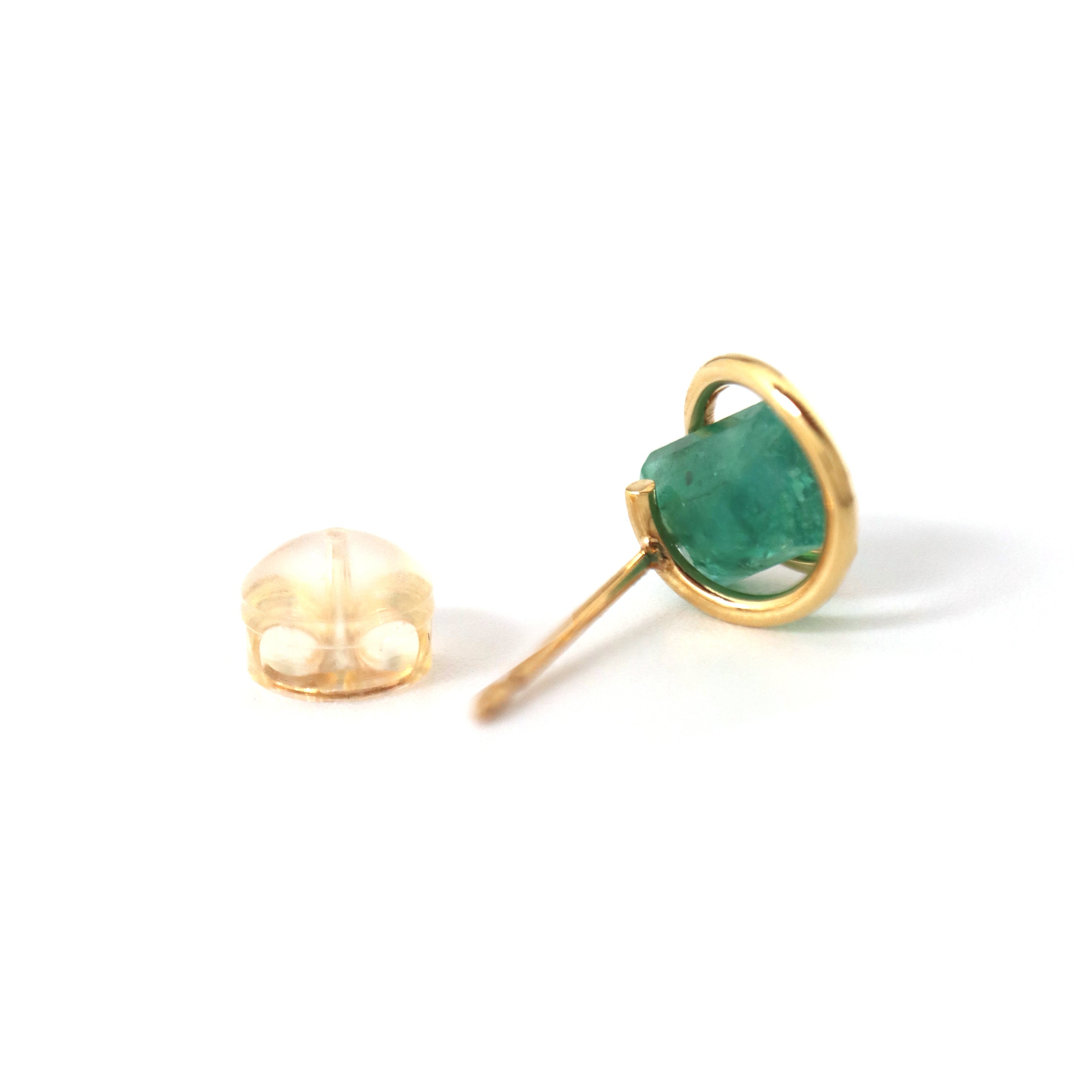 Circle / Pierced Earrings <br> Emerald