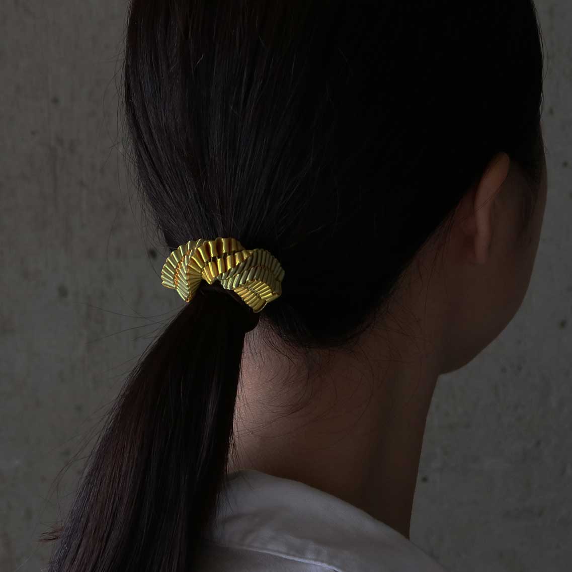リボンを編んでお作りしたヘアゴム