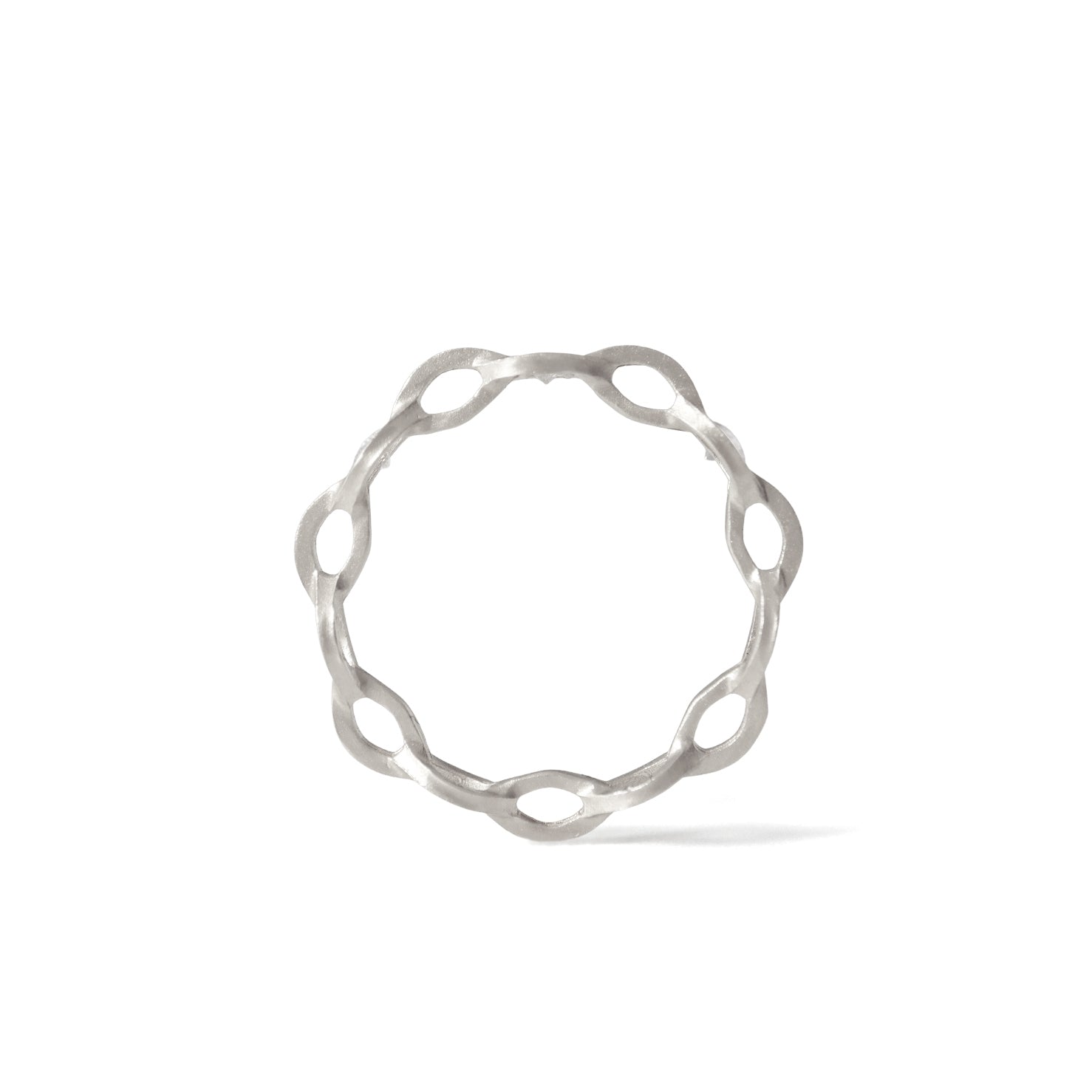 Mobius Ring <br> Pt900  / Three Diamonds <br> matte