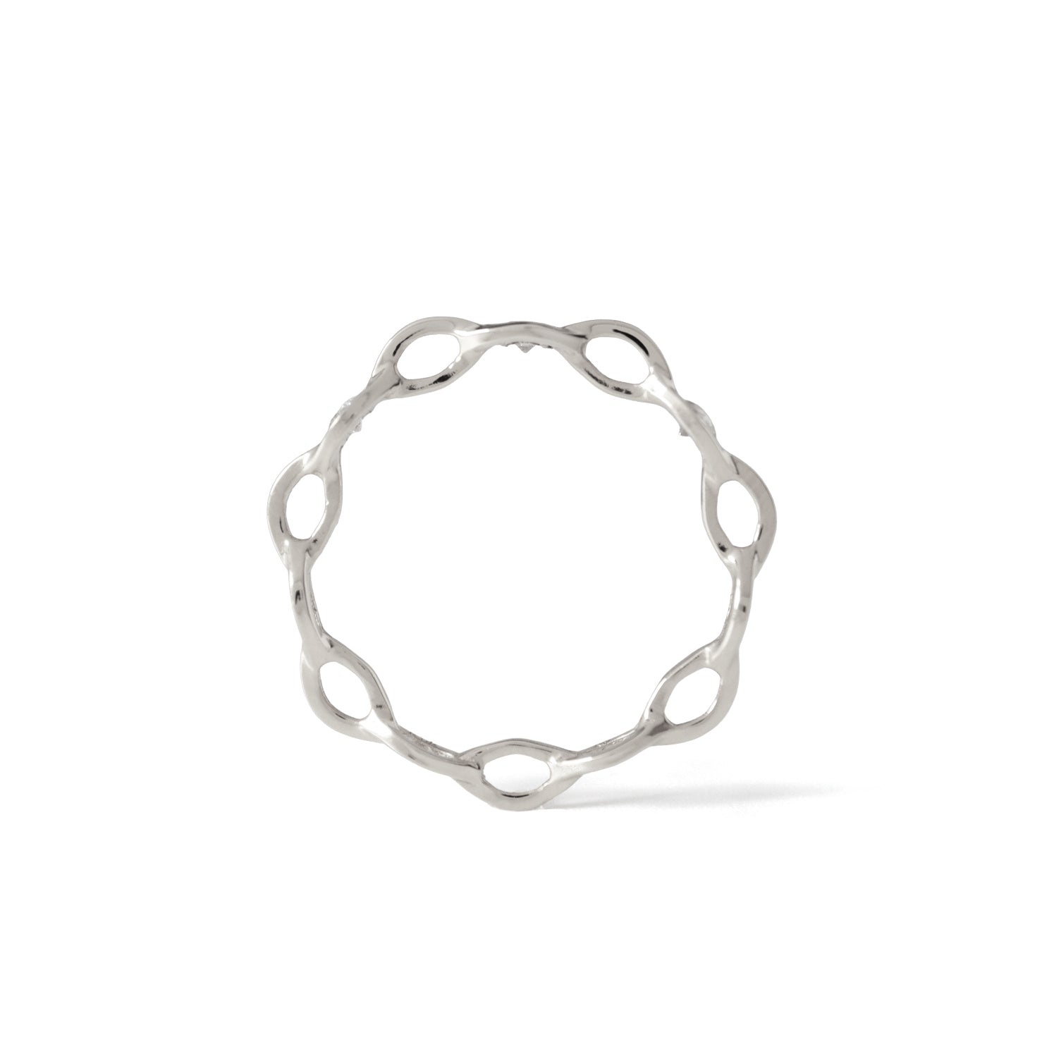Mobius Ring <br> Pt900  / Three Diamonds <br> glossy