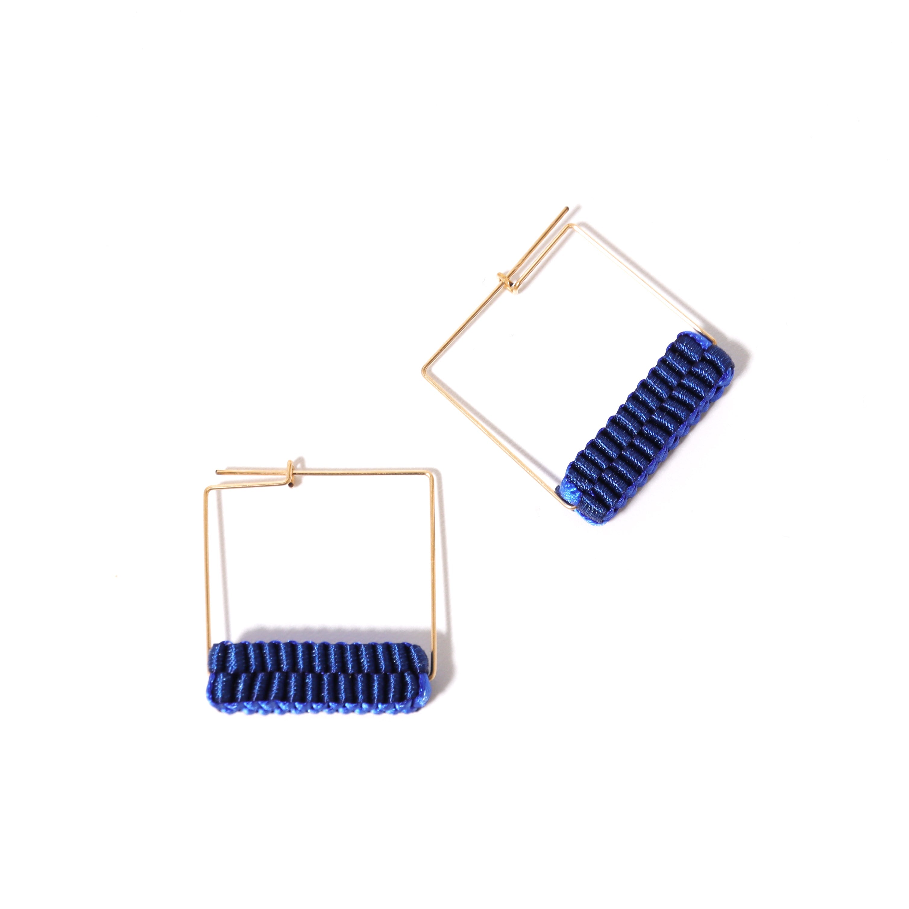 Geometry Square / <br> Pierced Earrings <br> Blue