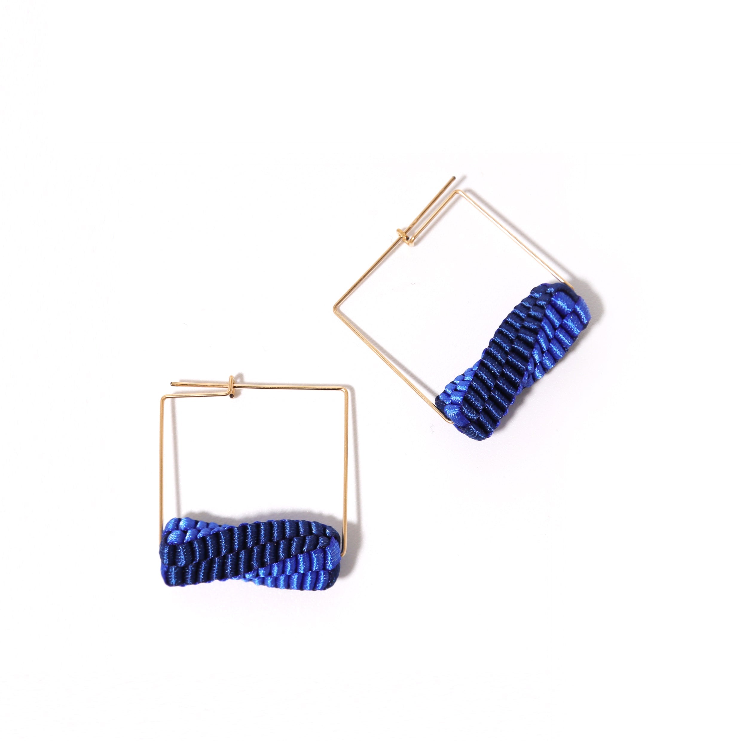Geometry Square / <br> Pierced Earrings <br> Blue