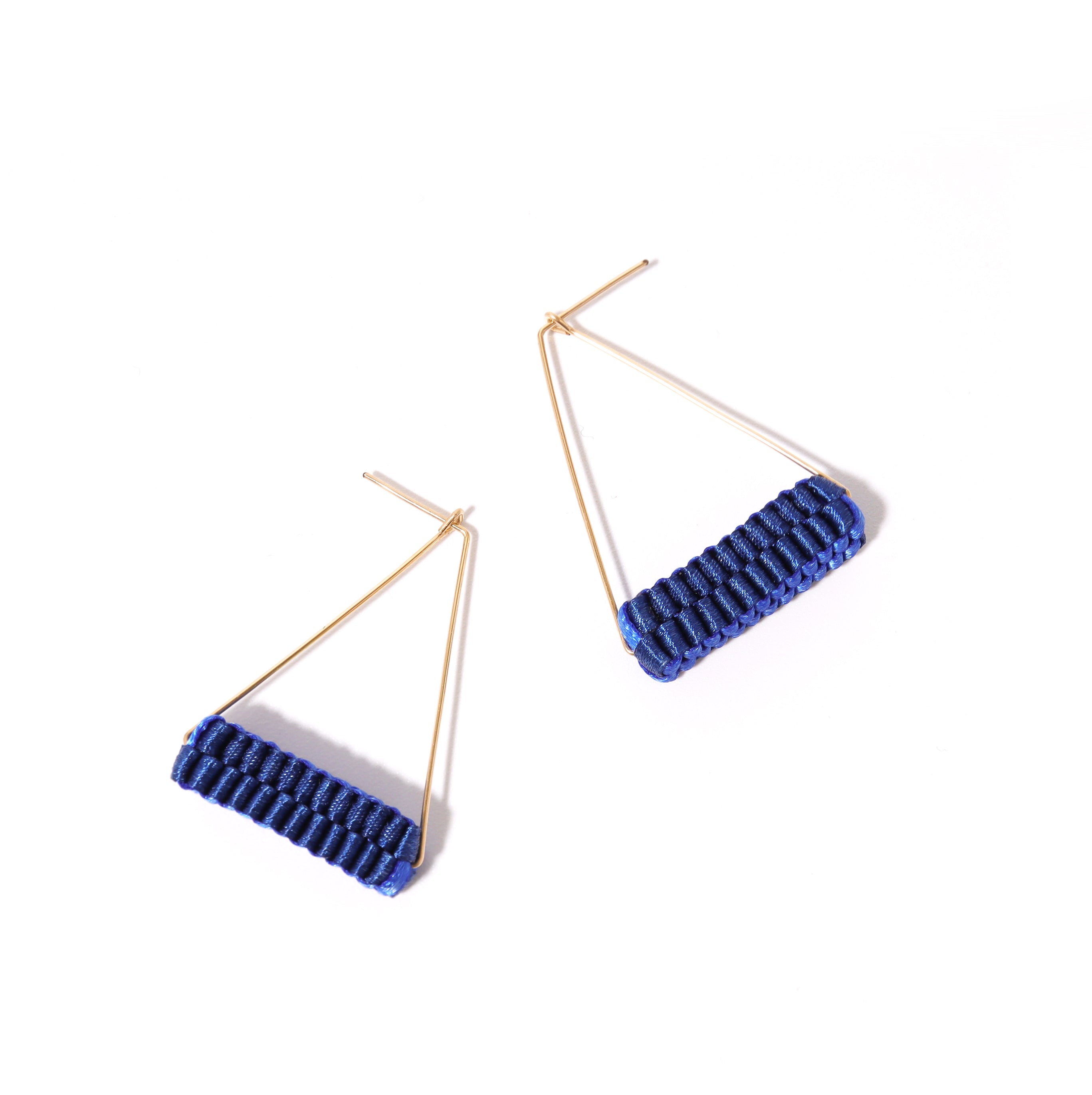 Geometry Triangle / <br> Pierced Earrings <br> Blue