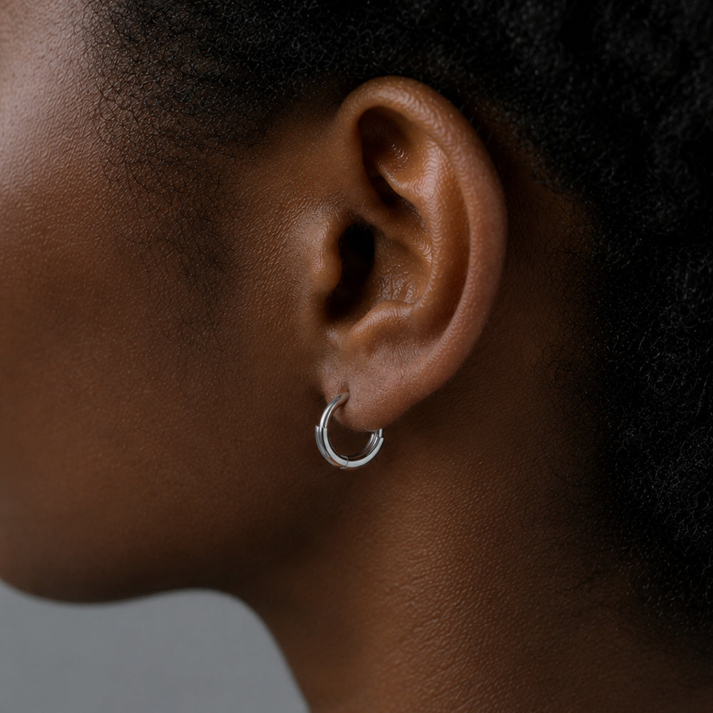 Prime / Hoop <br> Pierced Earrings <br> Silver