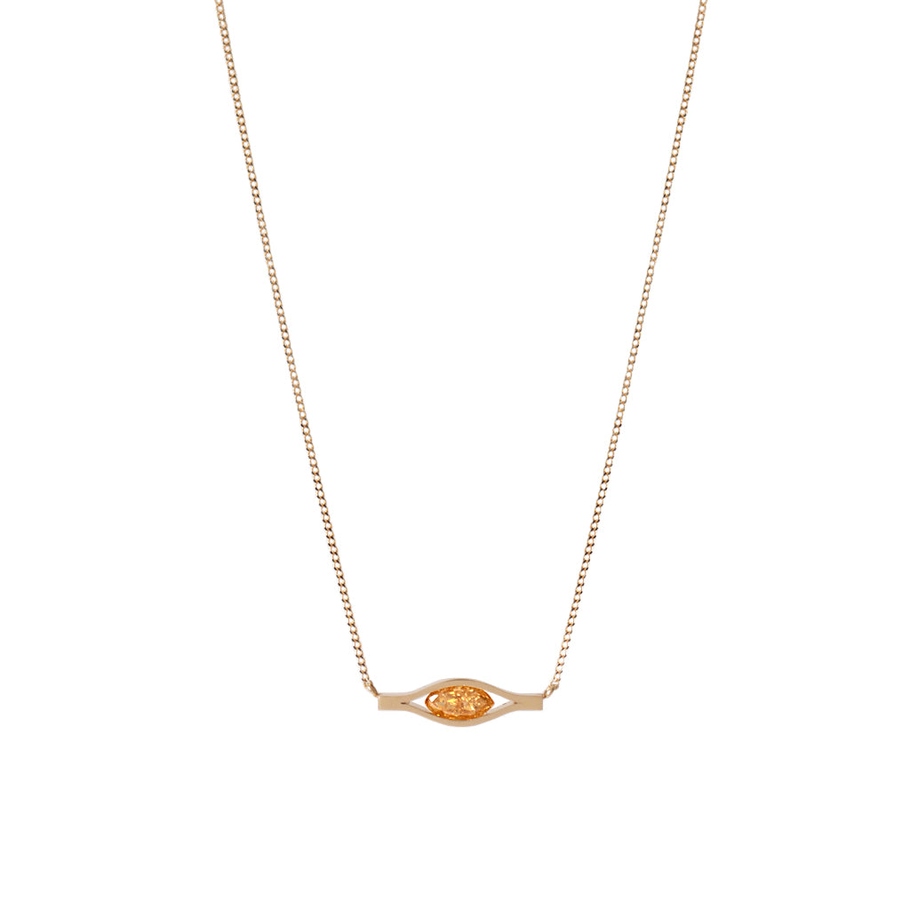 Honeycomb (K10) / Necklace <br> Yellow diamond