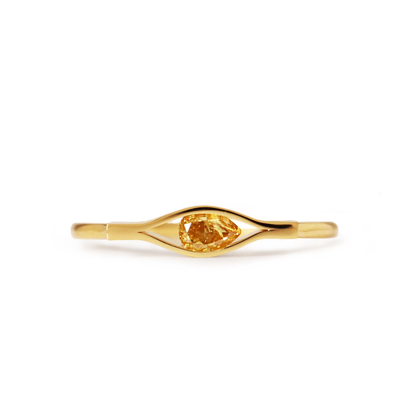 Honeycomb(K18) / Ring <br> Yellow diamond