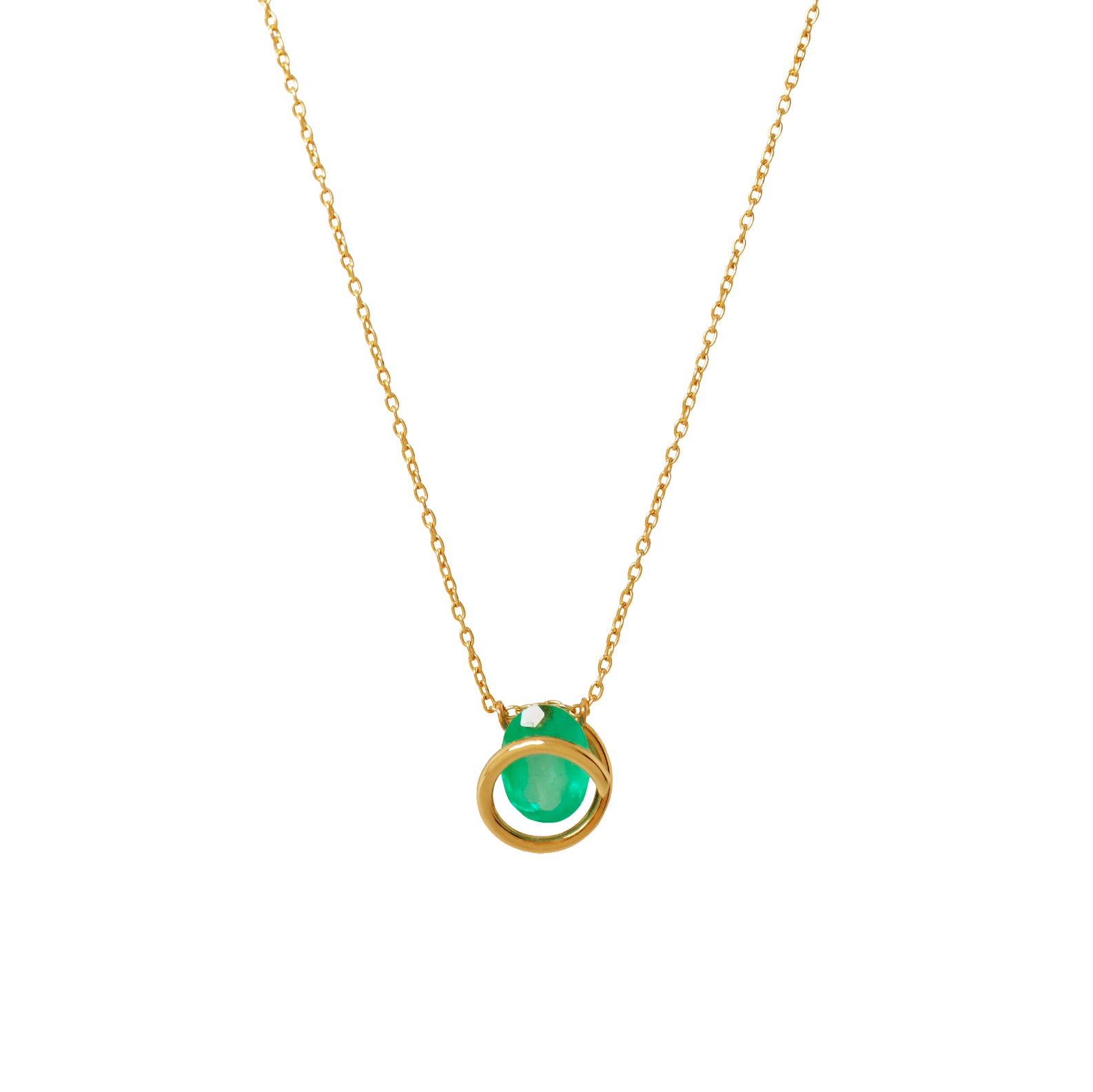 Circle (K18) / Necklace <br> Emerald