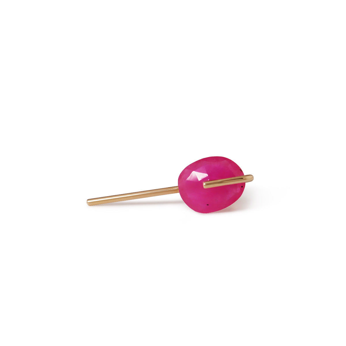 Line / Pierced Earring (single) <br> Ruby