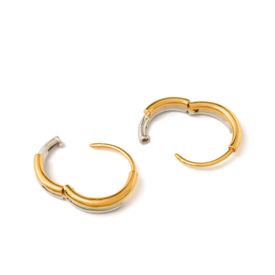 Prime / Hoop <br> Pierced Earrings <br> Silver × Gold