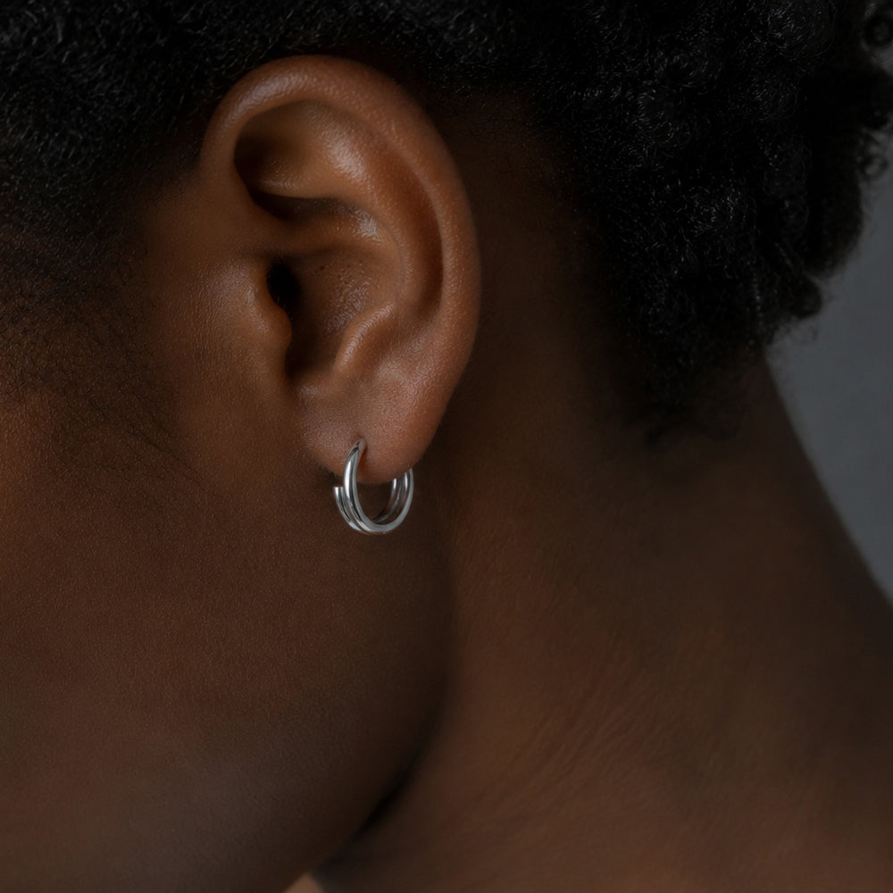 Prime / Hoop <br> Pierced Earrings <br> Silver