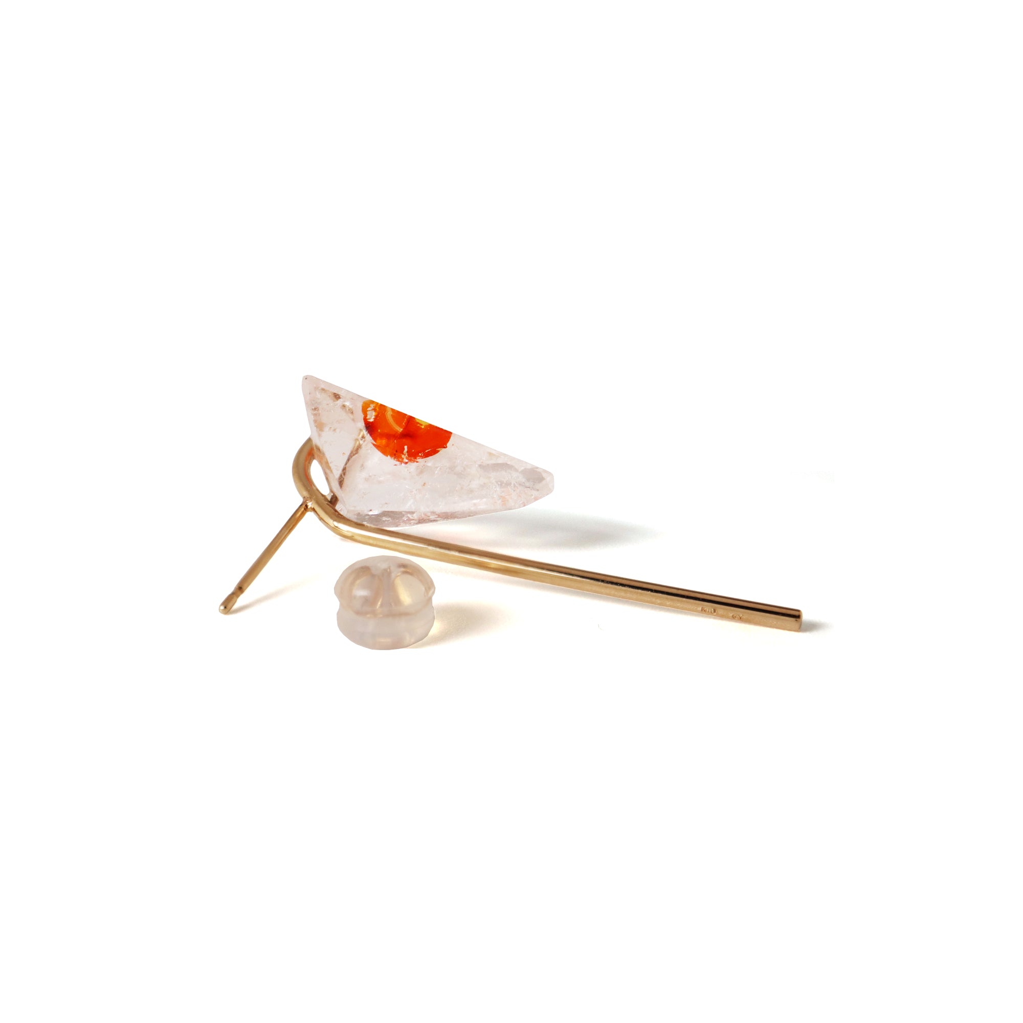 Line / Pierced Earring (single) <br> Topaz