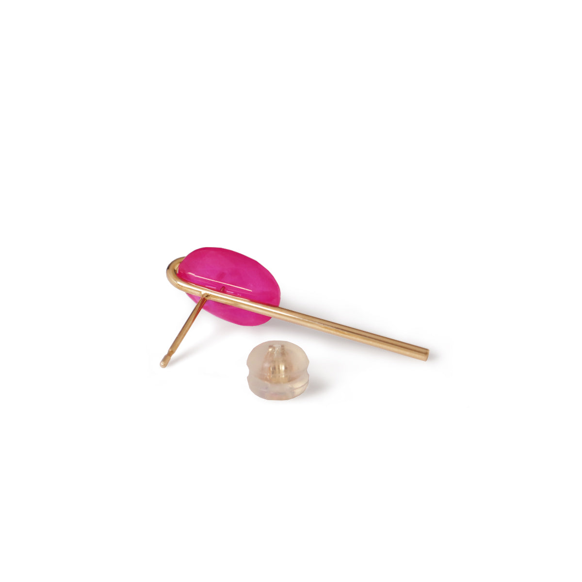 Line / Pierced Earring (single) <br> Ruby