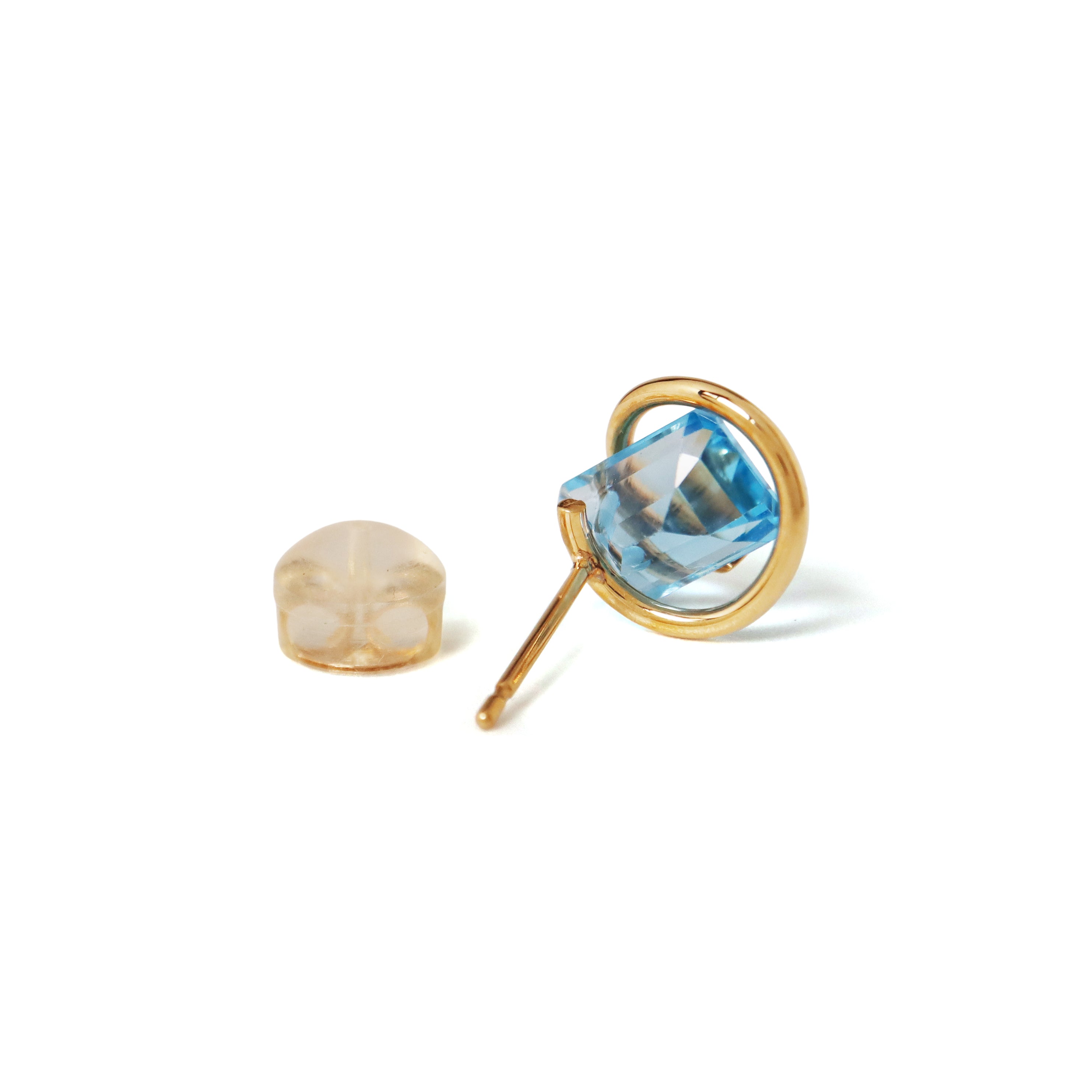 Circle / Pierced Earrings <br> Topaz