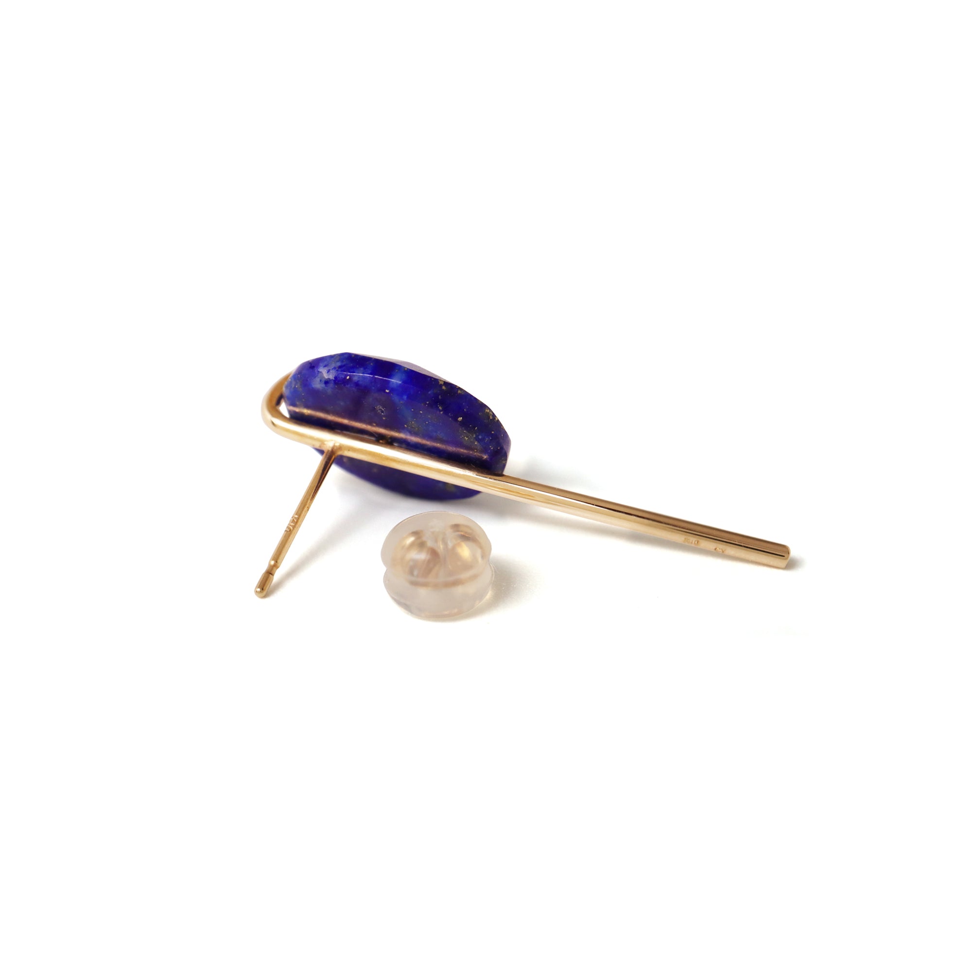 Line / Pierced Earring (single) <br> Lapis lazuli
