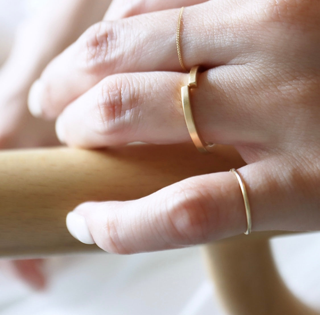 ∞ Ring square <br> K18YG <br> matte