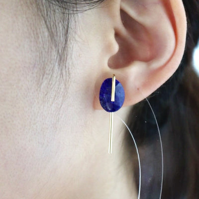 ラピスラズリ ピアス｜K10・片耳・一点もの｜CHIKAKO YAJIMA
