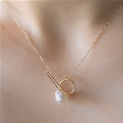 淡水パールのシンプルなネックレス