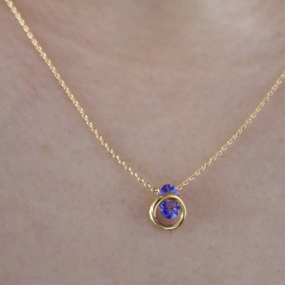♢miyumiyuページです♢K18 タンザナイト ネックレスチャ―ム タンザナイト ネックレス 8.75ct 脇石ダイヤ 3.15ct(Total) 脇石