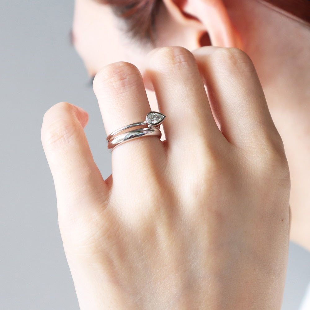 Dome Ring /  3.0  <br> Pt900 <br> glossy